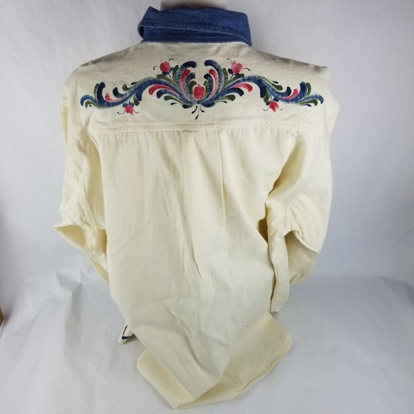 Hand Painted long sleeve button down - Picture 3 of 5